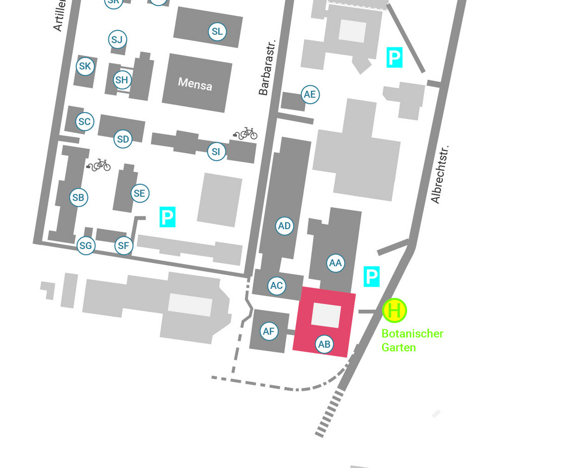 Das Bild zeigt den Lageplan der dafabet888,dafa888 Osnabrck am Campus Caprivi und Westerberg